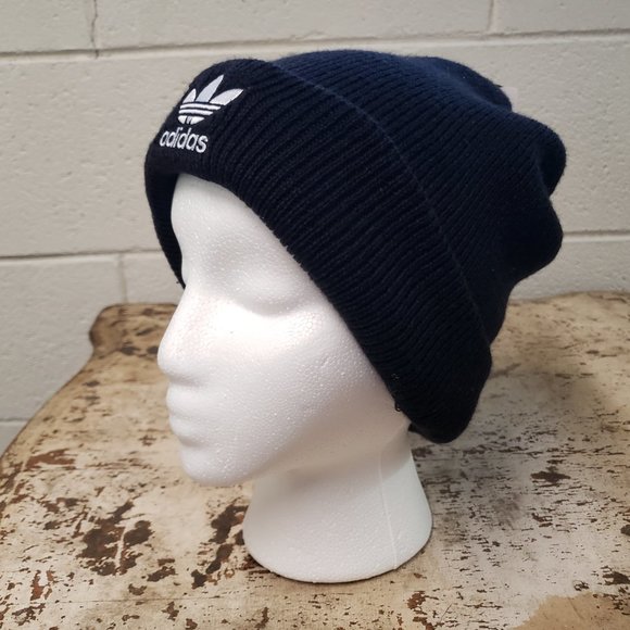 Women’s Fit Adidas CW Trefoil Beanie Cap ~ Black with Logo - Picture 4 of 5